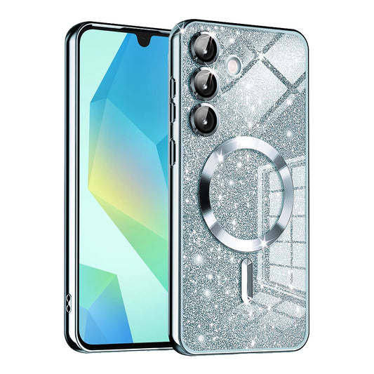 Husa MagSafe pentru Samsung Galaxy A16 5G A166 / A16 4G A165, Techsuit, Luxury Glitter, Bleu