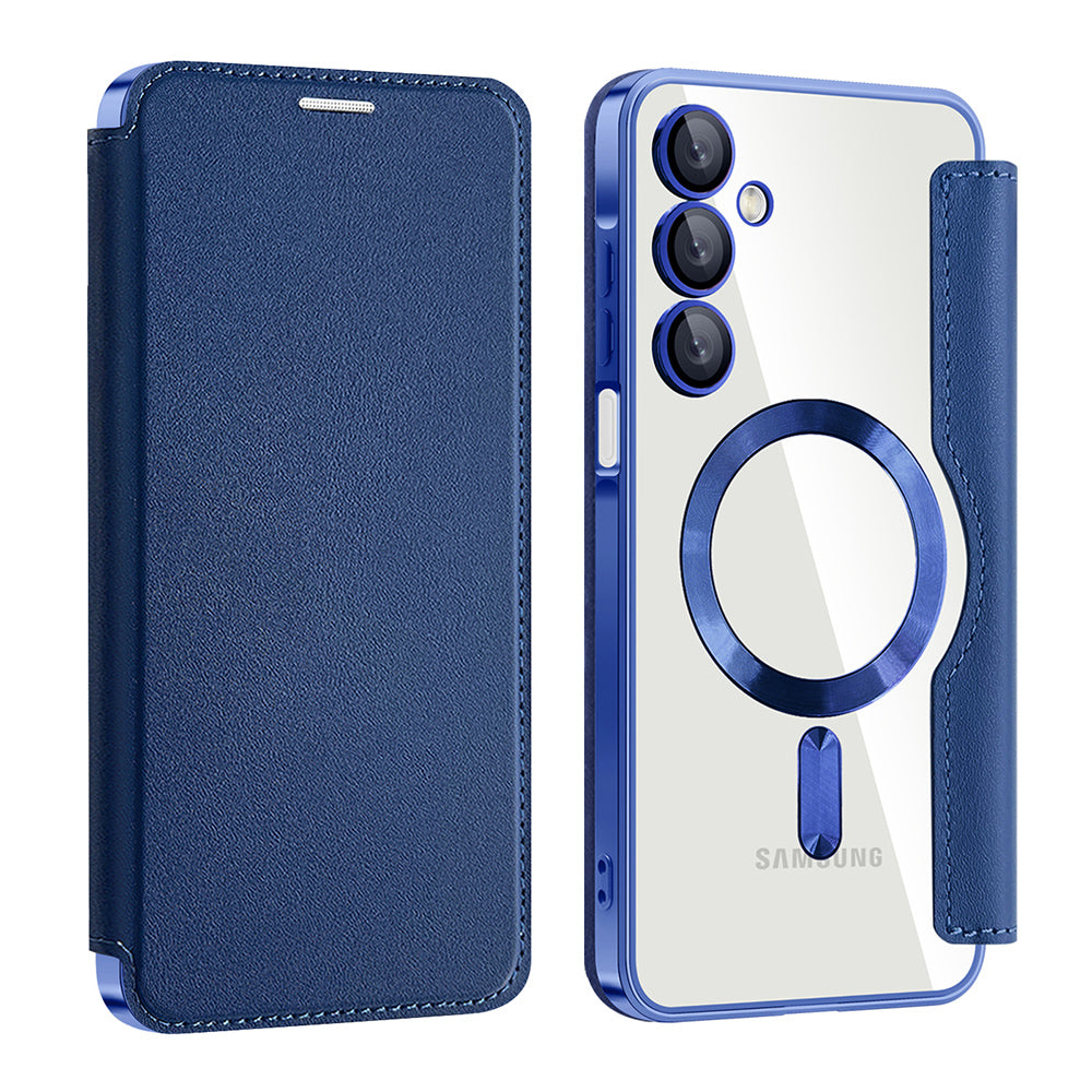 Husa MagSafe pentru Samsung Galaxy A16 5G A166 / A16 4G A165, Techsuit, SmartMag Book, Albastra