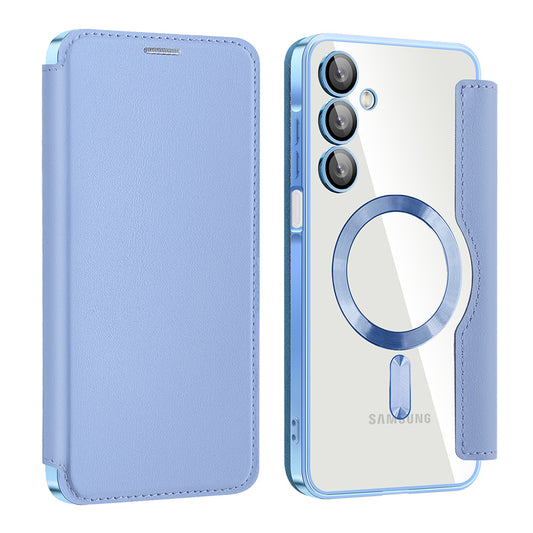 Husa MagSafe pentru Samsung Galaxy A16 5G A166 / A16 4G A165, Techsuit, SmartMag Book, Bleu