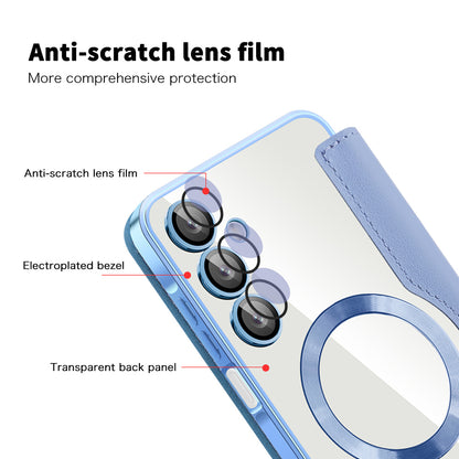 Husa MagSafe pentru Samsung Galaxy A16 5G A166 / A16 4G A165, Techsuit, SmartMag Book, Bleu