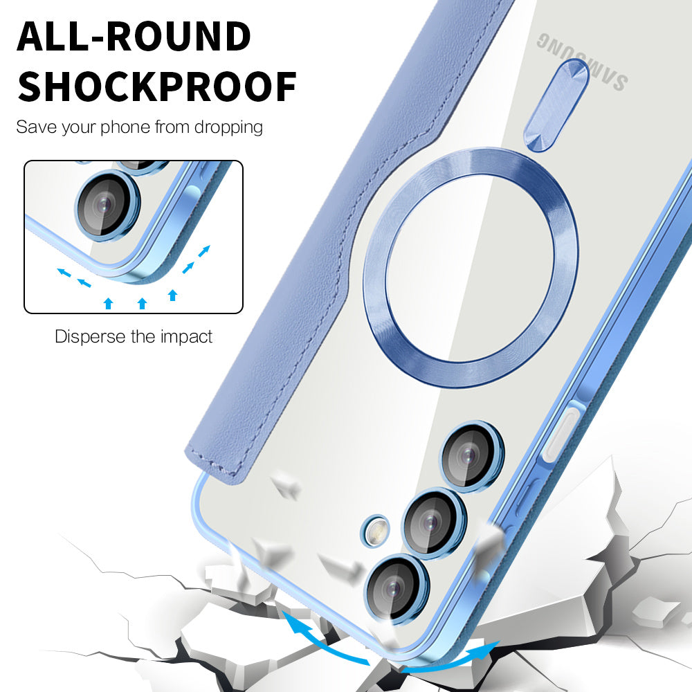 Husa MagSafe pentru Samsung Galaxy A16 5G A166 / A16 4G A165, Techsuit, SmartMag Book, Bleu