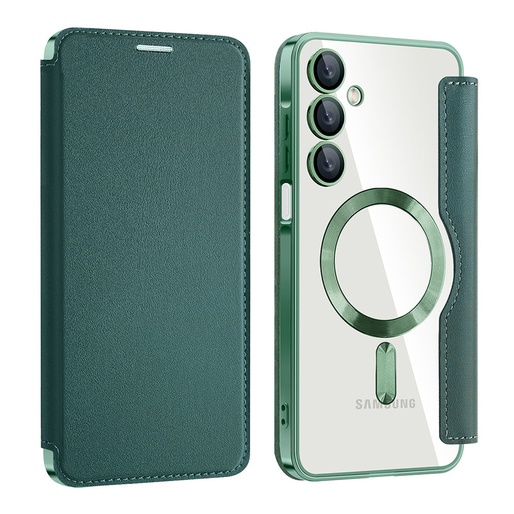 Husa MagSafe pentru Samsung Galaxy A16 5G A166 / A16 4G A165, Techsuit, SmartMag Book, Verde