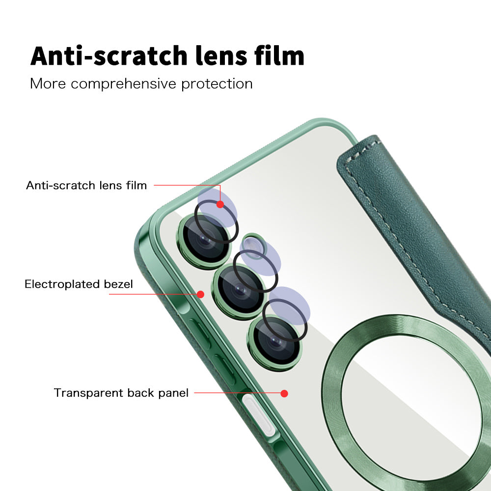 Husa MagSafe pentru Samsung Galaxy A16 5G A166 / A16 4G A165, Techsuit, SmartMag Book, Verde