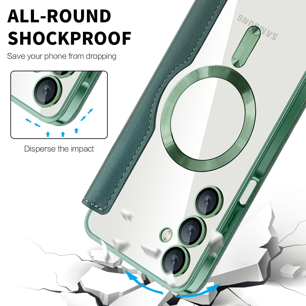 Husa MagSafe pentru Samsung Galaxy A16 5G A166 / A16 4G A165, Techsuit, SmartMag Book, Verde