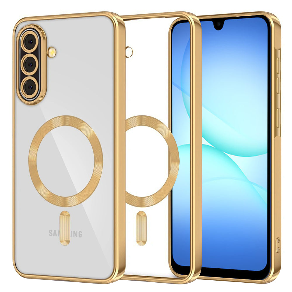 Husa MagSafe pentru Samsung Galaxy A17 4G / A17 5G, Techsuit, Luxury Crystal, Aurie