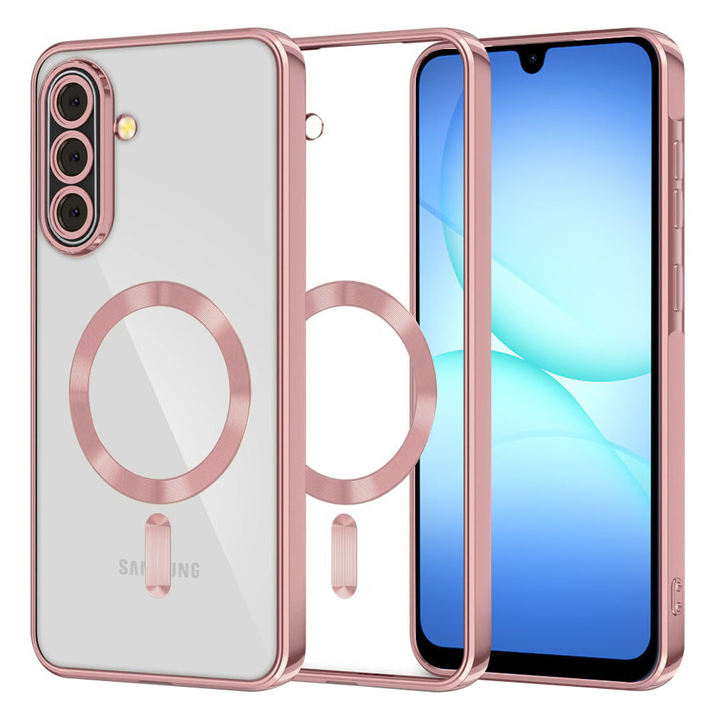 Husa MagSafe pentru Samsung Galaxy A17 4G / A17 5G, Techsuit, Luxury Crystal, Roz