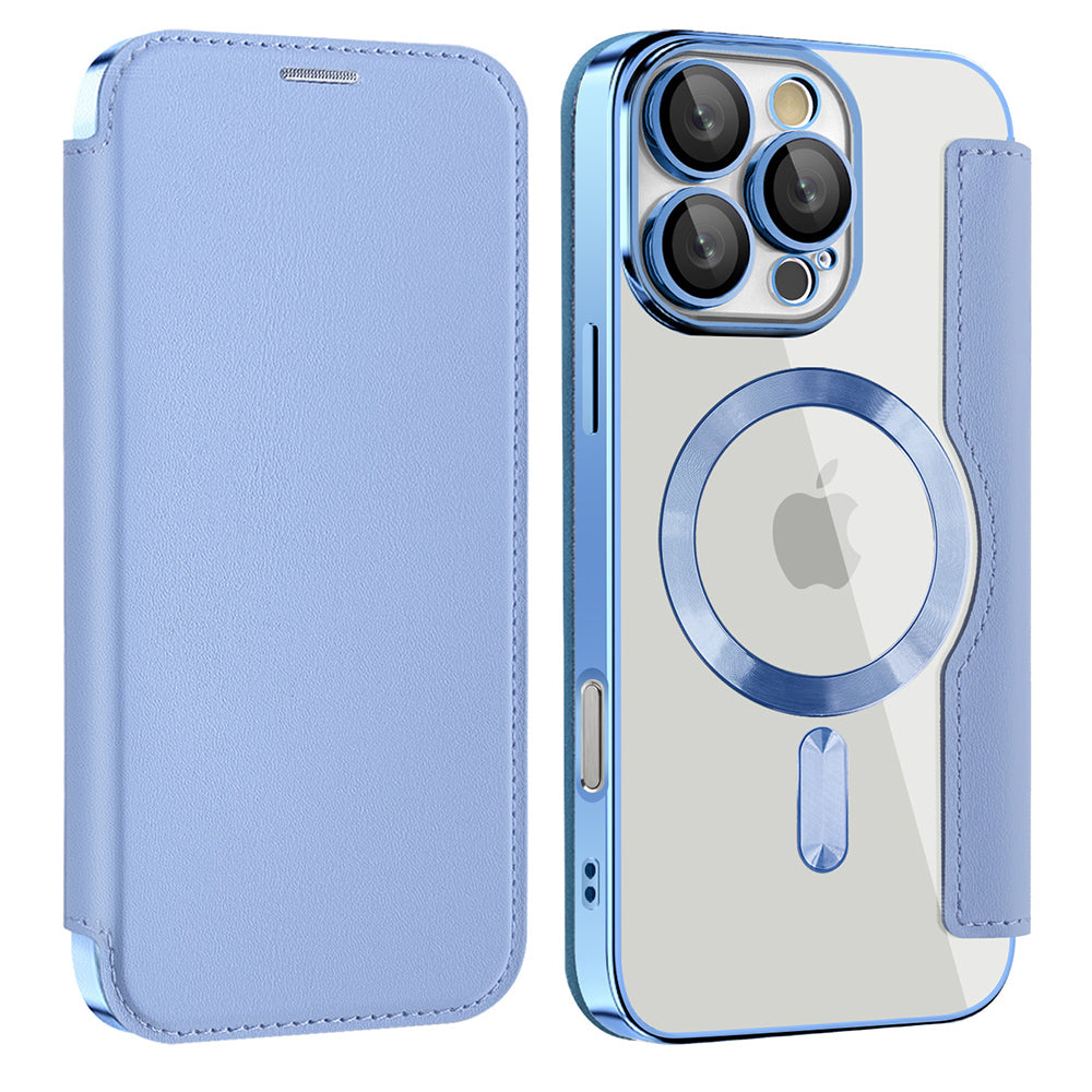 Husa MagSafe pentru Samsung Galaxy A17 5G, Techsuit, SmartMag Book, Bleu