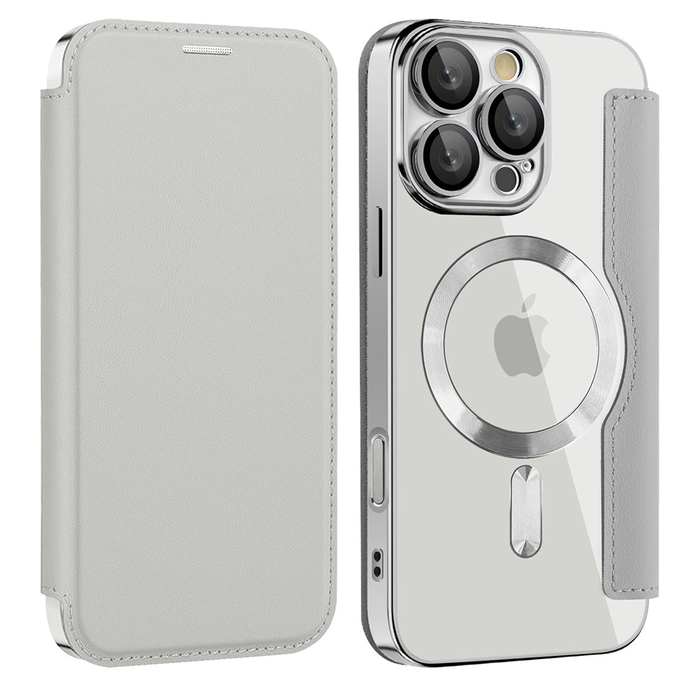 Husa MagSafe pentru Samsung Galaxy A17 5G, Techsuit, SmartMag Book, Gri