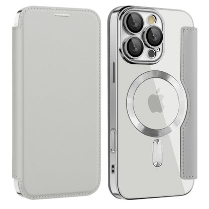 Husa MagSafe pentru Samsung Galaxy A17 5G, Techsuit, SmartMag Book, Gri