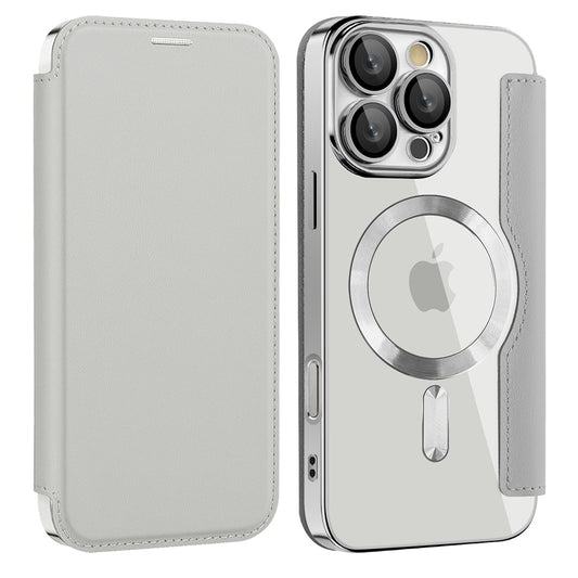 Husa MagSafe pentru Samsung Galaxy A17 5G, Techsuit, SmartMag Book, Gri