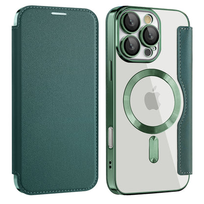 Husa MagSafe pentru Samsung Galaxy A17 5G, Techsuit, SmartMag Book, Verde