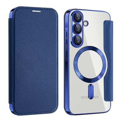 Husa MagSafe pentru Samsung Galaxy A26 A266, Techsuit, SmartMag Book, Albastra