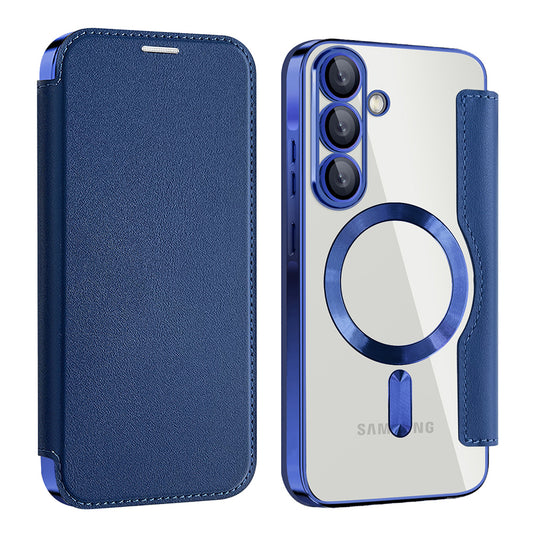 Husa MagSafe pentru Samsung Galaxy A26 A266, Techsuit, SmartMag Book, Albastra