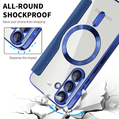 Husa MagSafe pentru Samsung Galaxy A26 A266, Techsuit, SmartMag Book, Albastra