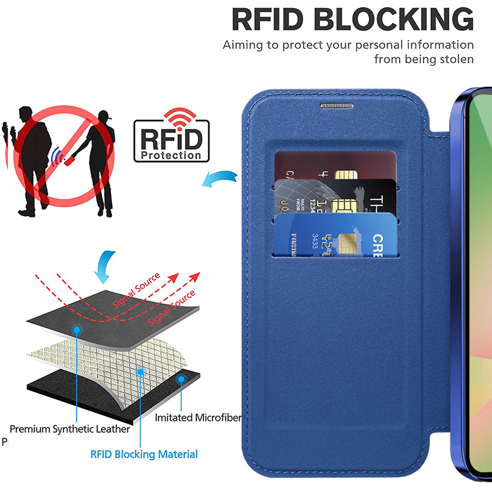 Husa MagSafe pentru Samsung Galaxy A26 A266, Techsuit, SmartMag Book, Albastra