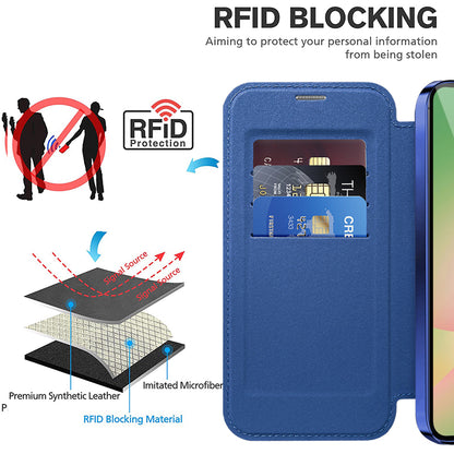 Husa MagSafe pentru Samsung Galaxy A26 A266, Techsuit, SmartMag Book, Albastra