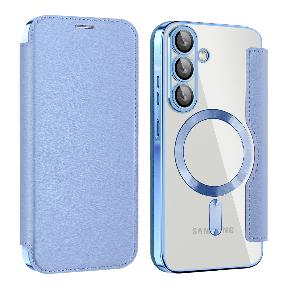 Husa MagSafe pentru Samsung Galaxy A26 A266, Techsuit, SmartMag Book, Bleu