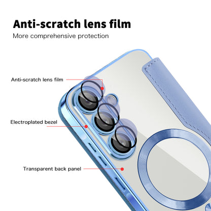 Husa MagSafe pentru Samsung Galaxy A26 A266, Techsuit, SmartMag Book, Bleu