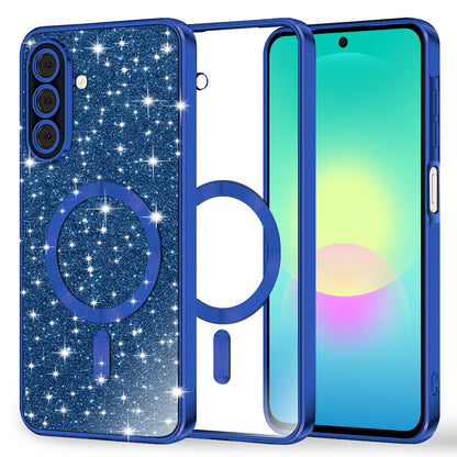 Husa MagSafe pentru Samsung Galaxy A27 5G, Techsuit, Luxury Glitter, Albastra Inchis