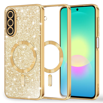 Husa MagSafe pentru Samsung Galaxy A27 5G, Techsuit, Luxury Glitter, Aurie