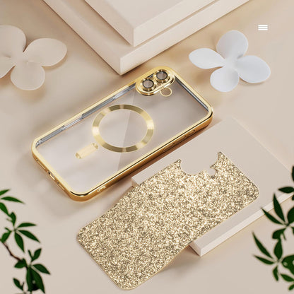 Husa MagSafe pentru Samsung Galaxy A27 5G, Techsuit, Luxury Glitter, Aurie