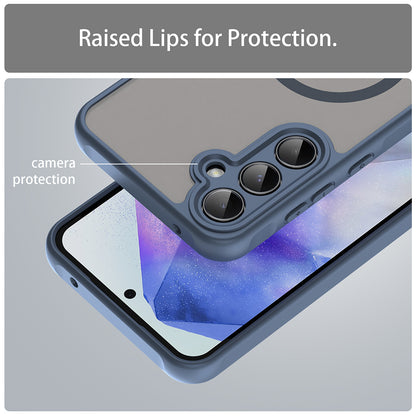 Husa MagSafe pentru Samsung Galaxy A35 5G A356, Techsuit, HaloFrost II, Bleumarin