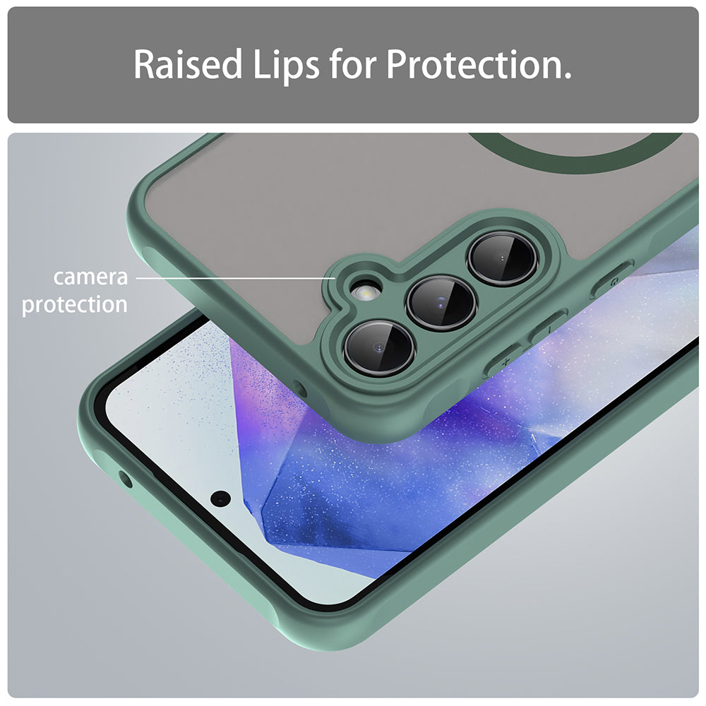 Husa MagSafe pentru Samsung Galaxy A35 5G A356, Techsuit, HaloFrost II, Verde