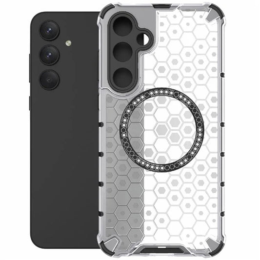 Husa MagSafe pentru Samsung Galaxy A35 5G A356, Techsuit, HoneyComb Shield, Alba