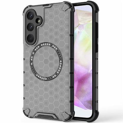 Husa MagSafe pentru Samsung Galaxy A35 5G A356, Techsuit, HoneyComb Shield, Neagra