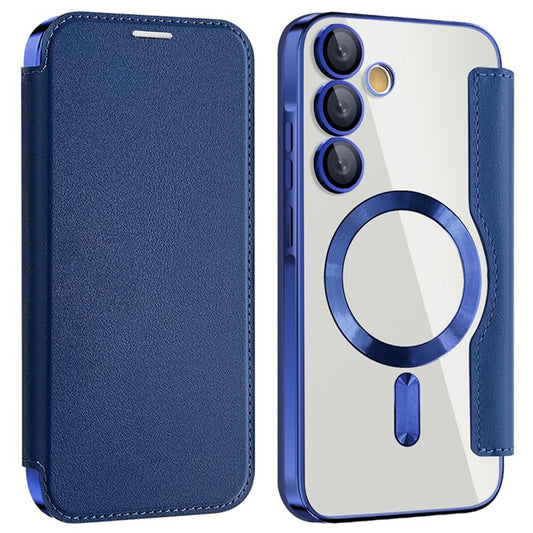 Husa MagSafe pentru Samsung Galaxy A35 5G A356, Techsuit, SmartMag Book, Albastra