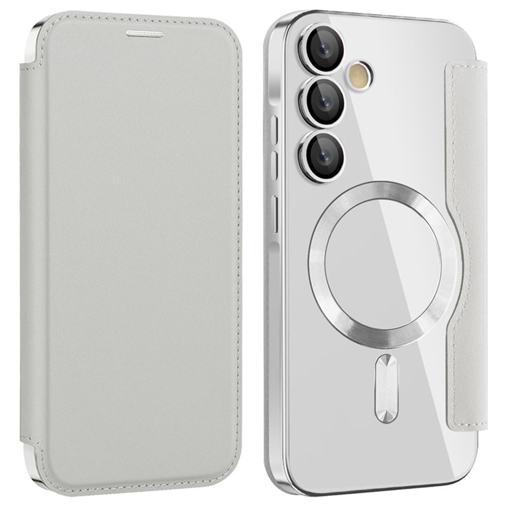 Husa MagSafe pentru Samsung Galaxy A35 5G A356, Techsuit, SmartMag Book, Gri