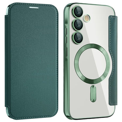 Husa MagSafe pentru Samsung Galaxy A35 5G A356, Techsuit, SmartMag Book, Verde