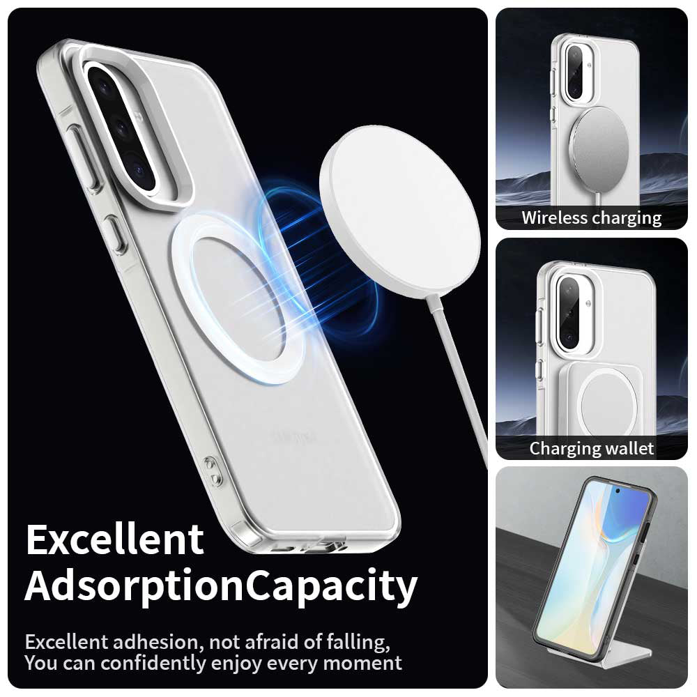 Husa MagSafe pentru Samsung Galaxy A36 A366, Techsuit, CandyCase, Alba