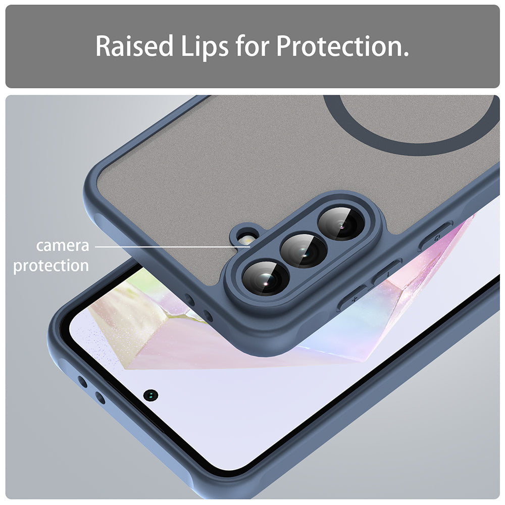 Husa MagSafe pentru Samsung Galaxy A36 A366, Techsuit, HaloFrost II, Bleumarin