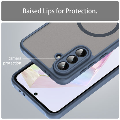 Husa MagSafe pentru Samsung Galaxy A36 A366, Techsuit, HaloFrost II, Bleumarin