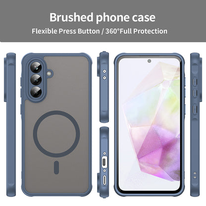 Husa MagSafe pentru Samsung Galaxy A36 A366, Techsuit, HaloFrost II, Bleumarin