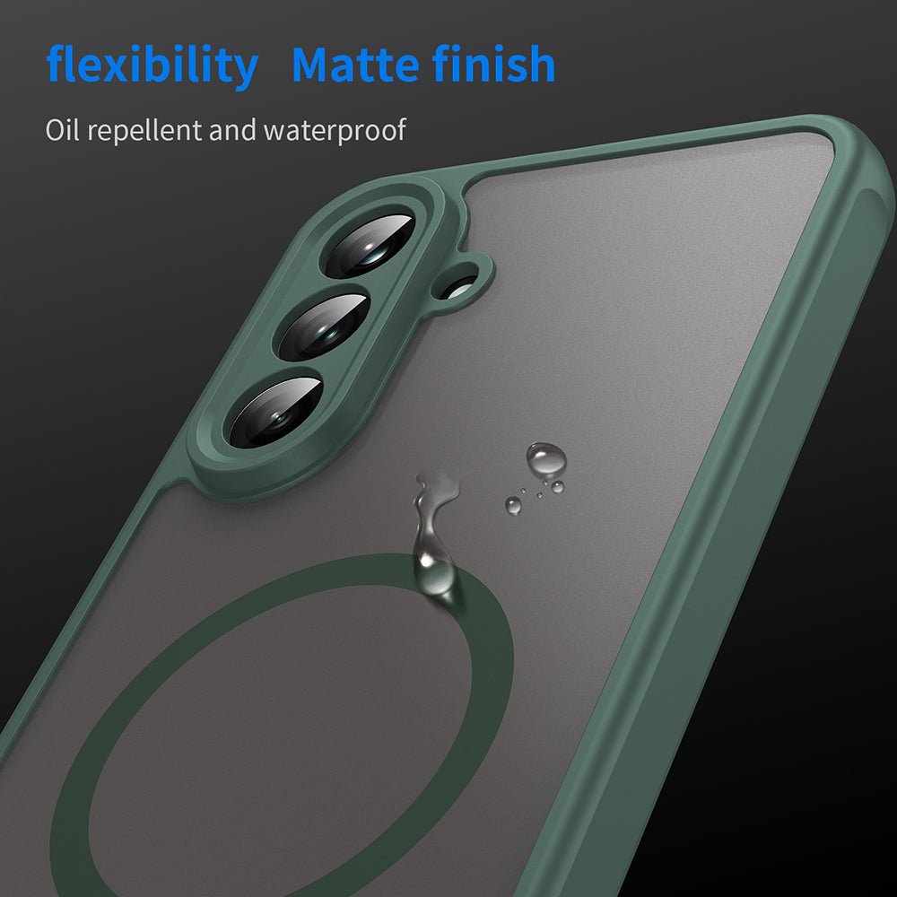 Husa MagSafe pentru Samsung Galaxy A36 A366, Techsuit, HaloFrost II, Verde
