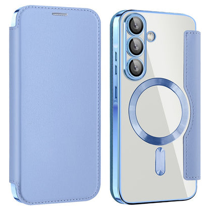 Husa MagSafe pentru Samsung Galaxy A36 A366, Techsuit, SmartMag Book, Bleu