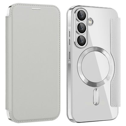 Husa MagSafe pentru Samsung Galaxy A36 A366, Techsuit, SmartMag Book, Gri