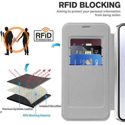 Husa MagSafe pentru Samsung Galaxy A36 A366, Techsuit, SmartMag Book, Gri