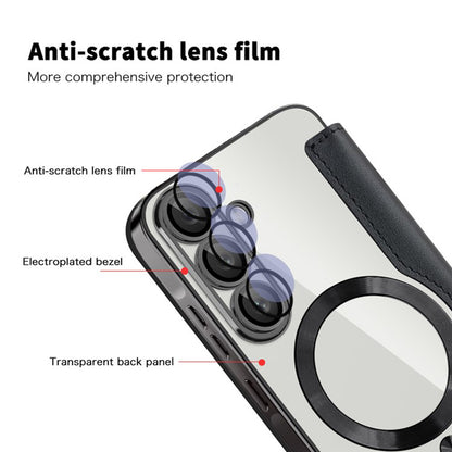 Husa MagSafe pentru Samsung Galaxy A36 A366, Techsuit, SmartMag Book, Neagra