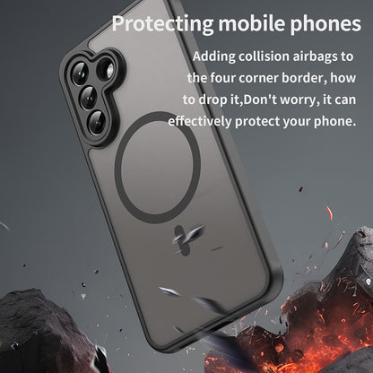 Husa MagSafe pentru Samsung Galaxy A37 5G, Techsuit, HaloFrost II, Neagra