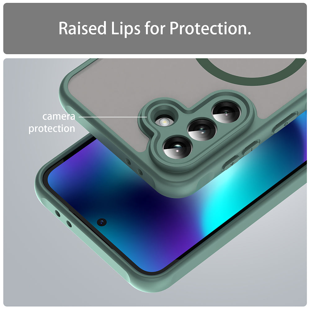 Husa MagSafe pentru Samsung Galaxy A37 5G, Techsuit, HaloFrost II, Verde