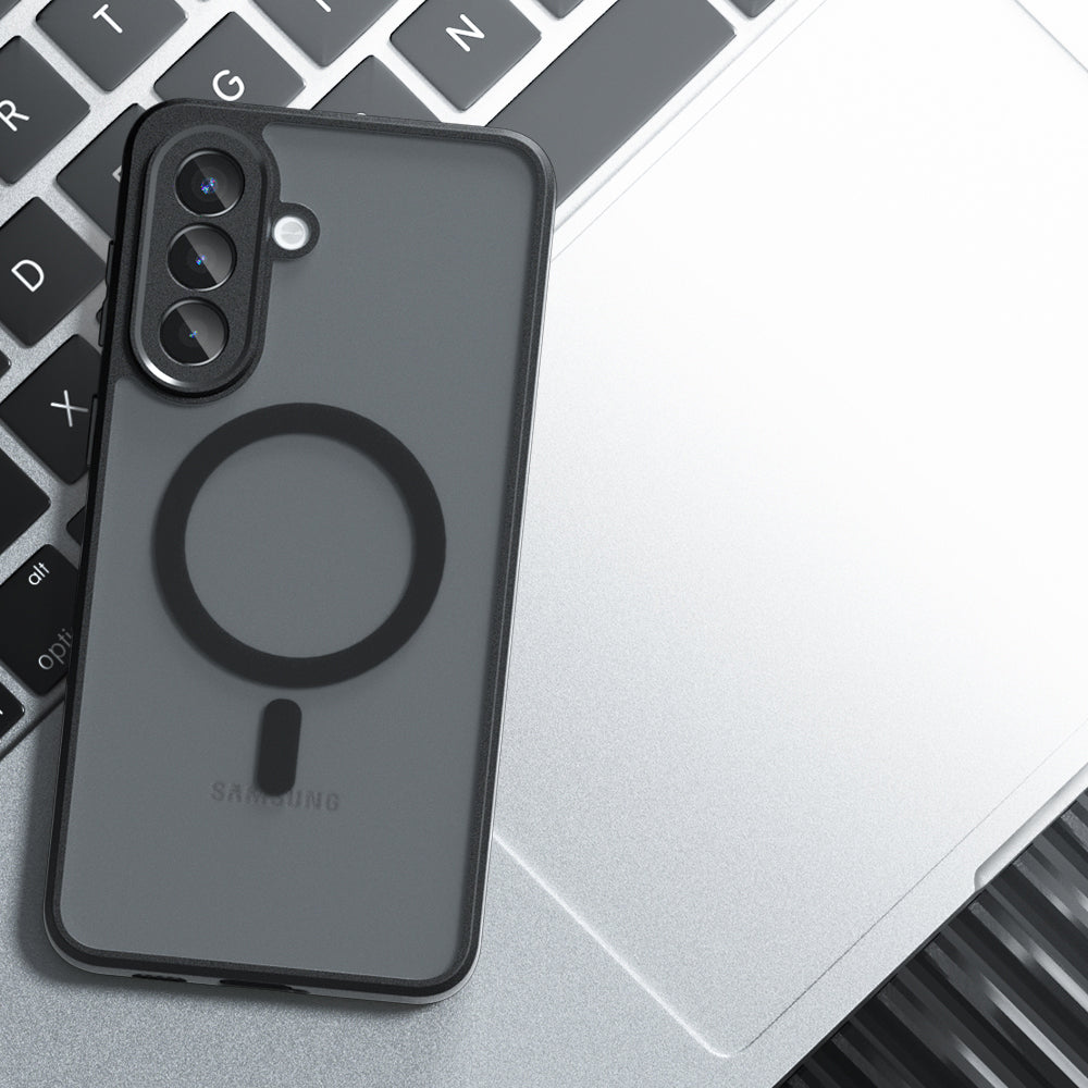 Husa MagSafe pentru Samsung Galaxy A37 5G, Techsuit, PureFrost, Neagra Satinata