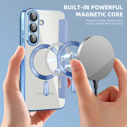 Husa MagSafe pentru Samsung Galaxy A37 5G, Techsuit, SmartMag Book, Bleu