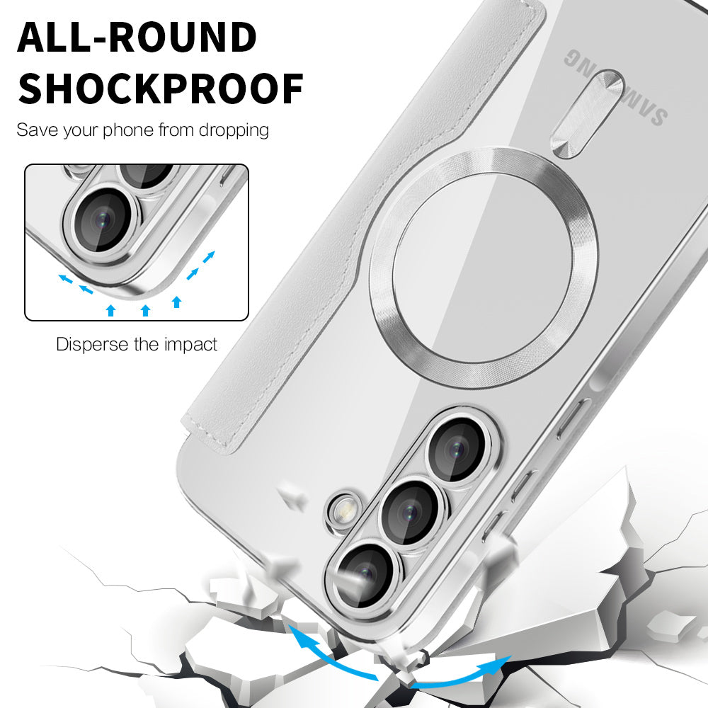 Husa MagSafe pentru Samsung Galaxy A37 5G, Techsuit, SmartMag Book, Gri