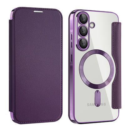 Husa MagSafe pentru Samsung Galaxy A37 5G, Techsuit, SmartMag Book, Mov