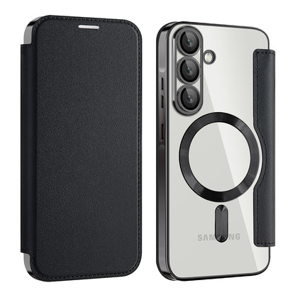 Husa MagSafe pentru Samsung Galaxy A37 5G, Techsuit, SmartMag Book, Neagra