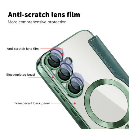 Husa MagSafe pentru Samsung Galaxy A37 5G, Techsuit, SmartMag Book, Verde