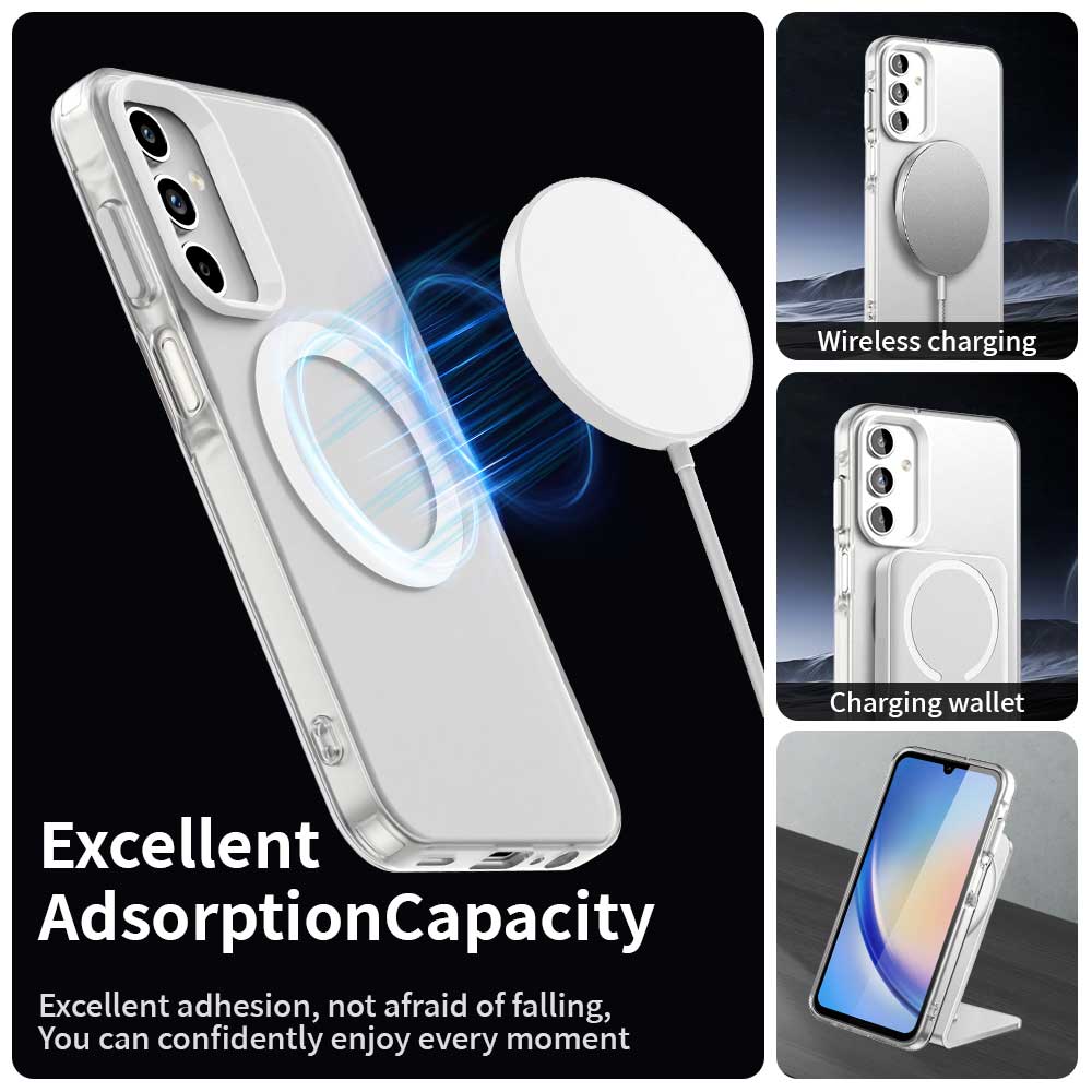 Husa MagSafe pentru Samsung Galaxy A55 5G A556, Techsuit, CandyCase, Alba